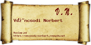 Váncsodi Norbert névjegykártya