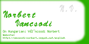 norbert vancsodi business card